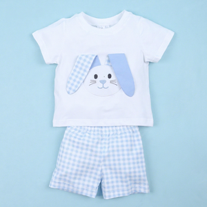 Babeeni OEM ODM Customized Handmade Embroidery Luxury Animal <b>Easter</b> Outfits Kids White Bunny Boy Cotton OEKO-TEX Clothing Sets - Product Image 1