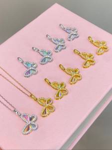 Xinfly 2026 Nuevo Colgante de Mariposa de Lujo en Oro de 18K con Diamantes Naturales, Joyería Fina de Moda para Mujer, Colgante para Bodas y Fiestas - Product Image 2