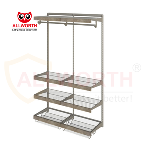 Công Suất Lớn Dễ Dàng Cài Đặt Không Gian Tiết Kiệm Nhà Sử Dụng Kim Loại Khung Tường Kệ Quần Áo Tủ Quần Áo Tổ Chức Giày Và Túi Chủ - Product Image 3