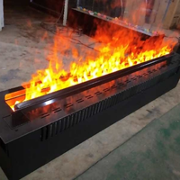Perapian Listrik 3D Uap Air 72 Inci 1800mm, Terbuat dari Baja, Dapat Dipasang di Dinding, Dilengkapi Remote dan Kontrol Aplikasi