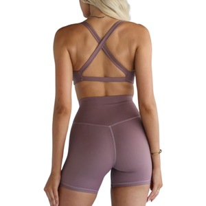 Ensemble de yoga pour femmes, soutien-gorge de sport respirant en nylon et spandex et short taille haute, tenue de sport 2 pièces pour la salle de sport et la remise en forme - Product Image 6