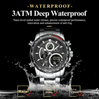 Poedagar E127 Herrenuhr Sport Analog-Digital Wasserdichte Uhr Duale Anzeige Leuchtend Reloj Luxus Edelstahl Quarzuhr