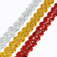 Meetee KY654 25mm Sequin DIY National Hand-Made Ribbon Clothing Accessories Dance Skirt Decoration Tassel Sequin Lace Fabric
