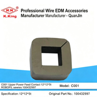 Pièces de machine de découpe à fil EDM CHARMILLES C001 Contact d'alimentation supérieur 12*12*5t ROBOFIL Sewies 100432997