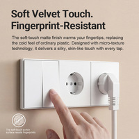 Enchufe de Pared Estándar Europeo Gris para Venta al por Mayor, 16A 250V, Montaje Empotrado, Panel de PC Suave al Tacto, Tomacorriente Doméstico