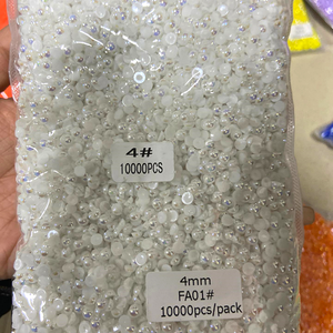 ลูกปัดไข่มุกแฟนซีคุณภาพสูง Abs สีหลังเรียบครึ่งกลมไข่มุกลูกปัดสำหรับกระเป๋าเสื้อผ้า Diy - Product Image 3