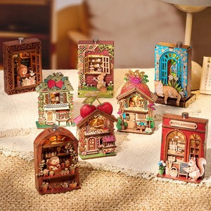 Hamaileon Décoration Murale Artisanale <span class=keywords><strong>en</strong></span> MDF, Scène Miniature Tropical Hideaway Maison Ananas avec Lumière LED, Décoration Intérieure, Cadeau - Product Image 2