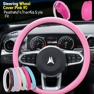 Funda para Volante Rosa Perforada Estilo PU Ajuste Universal - Product Image 3