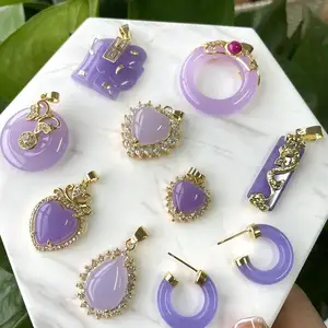 2024 Nieuwe Mode Guangzhou Mode Sieraden Fijne Anti Bezoedelen Mexicaanse Fijne Echte Natuursteen Lavendel Jade Hanger