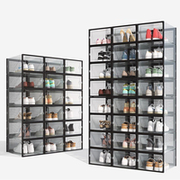 Boîte de rangement de chaussures en plastique Transparent Sneaker organisateur anti-poussière conteneur bacs de rangement de chaussures boîtes à chaussures empilables