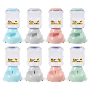 핑크 3.8L 애완견 고양이 사료 물통 세트 고양이 강아지 물통 및 사료통 - Product Image 6