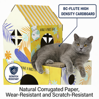 Griffoir pour chat en carton ondulé, design fromage, maison pour chat, double couche, antidérapant, écologique, vente en gros, mobilier pour chat d'intérieur