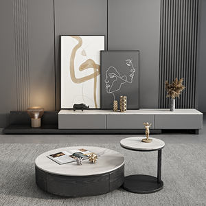 Meuble TV pliable et extensible Tuochen minimaliste pour un salon de petite taille, dégageant une touche de luxe - Product Image 2