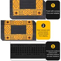 Pare-chocs de vitesse en caoutchouc jaune et noir antidérapant, pour la sécurité routière, durable et robuste, idéal pour les parkings et garages.