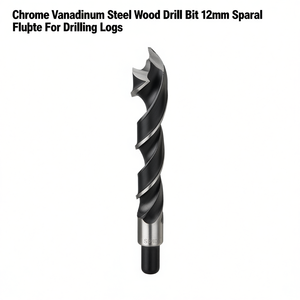 Foret à bois en acier au chrome-vanadium 12 mm à cannelure spirale pour percer les bûches - Product Image 2