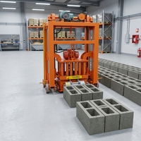 Pas besoin de palettes pour l'industrie à petite échelle, machine à fabriquer des briques en béton mobile QMY2-45, prix