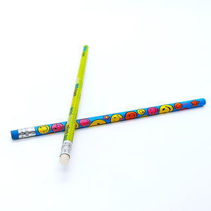 Lot promotionnel en gros de crayons HB en bois rétractables incassables de 7 pouces, personnalisables avec motifs colorés et gomme noire - Product Image 2
