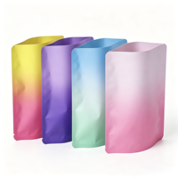 Sacs sous vide personnalisés imprimés en dégradé de couleurs, qualité alimentaire, scellés sur 3 côtés, pochettes Mylar tendance pour snacks, bonbons, bijoux, emballage cadeau