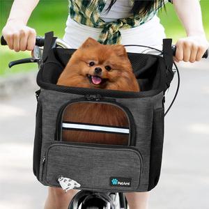 Hond Fietsmand-Fiets Mand Voor Huisdier Geventileerde Hond Bike Carrier Rugzak, Autostoel Voor Mesh Venster, zachte Sherpa Bed - Product Image 6