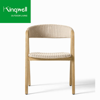 Meubles d'extérieur en bois de teck moderne de haute qualité Patio Dining Chaises en teck pour parc de jardin