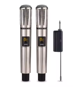 Micrófono profesional UHF inalámbrico de mano <span class=keywords><strong>CQA</strong></span>, construcción totalmente metálica, hasta 30m de rango de operación - Product Image 1