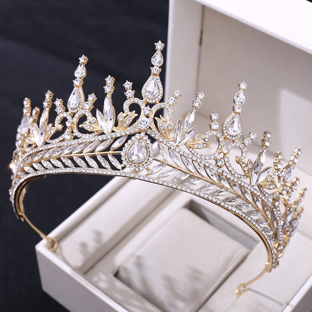 Diadème De Princesse En Cristal Strass Avec Peigne - Couronne Pour Fille (Or Ou Argent) - Pour Anniversaire, Mariage, Fête - Accessoire Cheveux