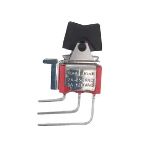 Manufacturer 2A 250V 5A 120V (ON)-OFF-(ON) Miniature toggle switches with 3 Bend Pin Equivalent to 300-SP4-J5-BLK-M7 for PCB