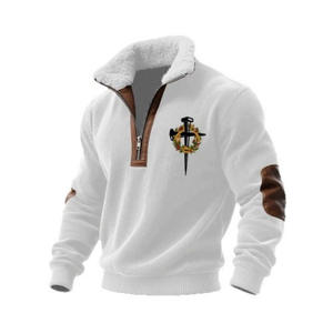 Pull en maille imitation à huit côtes à col en fourrure zippé décontracté pour <span class=keywords><strong>homme</strong></span>, nouvelle collection automne-hiver 2025, transfrontalier - Product Image 5