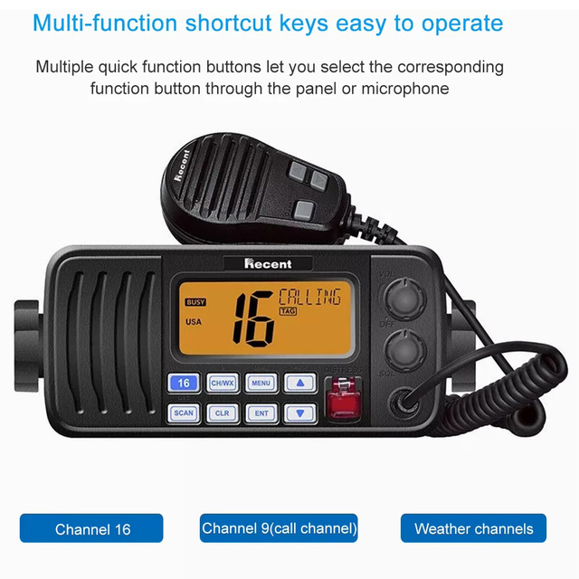 Recent RS-508M VHF Boat Marine Radio Optional GPS Version Dual Receiver Intercom Radio IPX7 Waterproof Sea Freight Transceiver