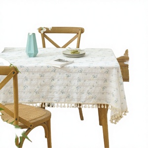 Yellow Flower Pattern Printed Handmade Europe Style Polyester/Cotton <b>Tablecloths</b> for Home Weddings Parties Hotels Restaurants - Product Image 3