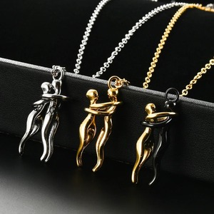 Collier pendentif chic en acier inoxydable pour couple, symbole d'amour élégant, couleur mixte, cadeau de bijoux pour la Saint-Valentin et anniversaire - Product Image 1