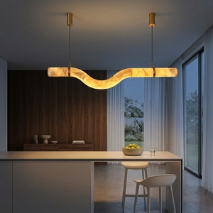Lampadario di Design Lussuoso e <span class=keywords><strong>Semplice</strong></span> in Marmo Naturale, Lampada a Sospensione in Alabastro per Ristorante, Camera da Letto, Studio e Bar - Product Image 1
