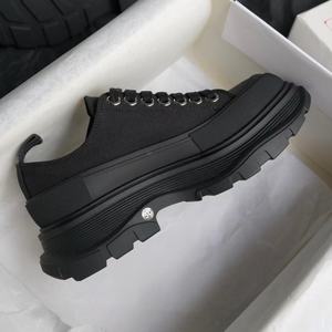 Black minimalist platform walking <b>shoes</b>, trendy lace-up casual <b>shoes</b>, luxurious brand sports <b>shoes</b>, summer style - Product Image 1
