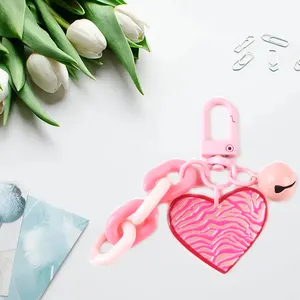 Manufacturer Factory Bulk Key Chains For Women Custom Heart Key Chain Pink Key Chain And Zinc Alloy Metal Keyring