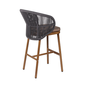 <span class=keywords><strong>Chaise</strong></span> de <span class=keywords><strong>bar</strong></span> en osier moderne pour l'extérieur avec dossier haut et repose-pieds en aluminium de <span class=keywords><strong>75</strong></span> <span class=keywords><strong>cm</strong></span> de haut, idéale pour les patios, les jardins et les balcons - Product Image 6