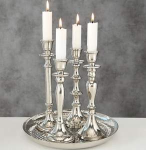 Lanterne à bougies en aluminium et métal de haute qualité pour hôtels et restaurants Meilleure vente Bougeoirs en T nickelés - Product Image 2