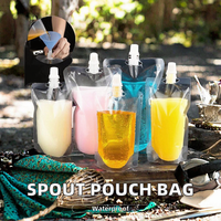 Pochettes souples transparentes personnalisées réutilisables avec bec verseur, sans BPA, en BOPP, pour lait, jus, smoothies et autres boissons