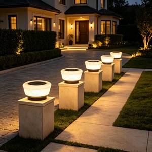 Lampes de poteau électriques/solaires modernes, étanches IP65, LED, pour extérieur, jardin, villa, poteaux, éclairage décoratif paysager - Product Image 5