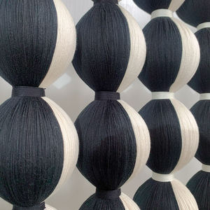 Toile de fond à franges et pompons, style minimaliste européen moderne, color blocking, pour <span class=keywords><strong>balcon</strong></span>, jardin d'herbes aromatiques, art mural décoratif moderne - Product Image 4