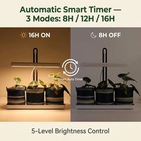 Kit Kebun Herbal Dalam Ruangan Lampu Tanam Set Pot Anyaman 3 Pot Spektrum Penuh Tiang Dapat Disesuaikan Timer Otomatis Bersertifikasi CE untuk Menanam Tanaman