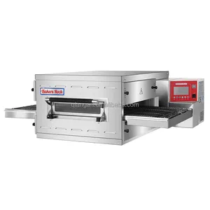 Oven pizza komersial tipe konveyor 20 "hingga 300 derajat untuk pemanggang pizza cepat dan efisien