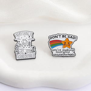 Broches e Emblemas de Metal Divertidos e Antigos com Pentagrama, Citações e Nuvens, Acessórios de Vestuário Versáteis com Estampa em Letterpress, Tema Frutas e Formatura - Product Image 3