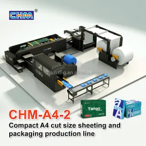 CHM באופן מלא אוטומטי A4 עותק נייר עם 2 לחמניות לחתוך גודל יריעות ואריזה ייצור קו