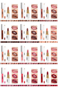 MLM OEM <b>Custom</b> Matte Lip Kit <b>Lipstick</b> Lip Gloss And Lip Liner Set Long Lasting Smudge Proof Private Label Transfer Proof Lip Set - Product Image 3