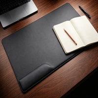 Tapis de bureau ergonomique double repose-poignets en cuir imperméable, grand tapis de souris et clavier antidérapant pour bureau