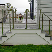 Balustrade de balcon en câble HIMOWAY facile à installer, en acier inoxydable satiné et noir
