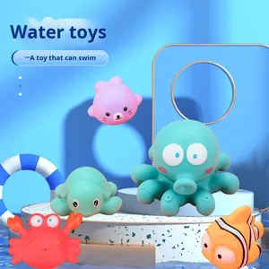 Jouets aquatiques sonores à presser personnalisés avec logo, animaux marins, pour enfants de 5 à 7 ans, pour la baignade, poulpe, crabe - Product Image 1