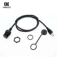 Cable de Extensión USB 3.0 a Prueba de Agua de 0.3M 1M, Macho a Hembra, Montaje en Panel, Blindaje Trenzado, Material de PVC, para Escáner de Código de Barras de Computadora