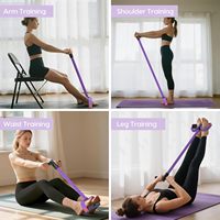 Banda de Resistencia Elástica Multifuncional de 6 Tubos para Yoga, Pedal de Tracción, Cuerda de Tensión para Entrenamiento de Abdominales, Suministro Rápido