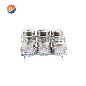 批发经典方形玻璃调料罐，带底座，防尘且保新鲜 - Product Image 1